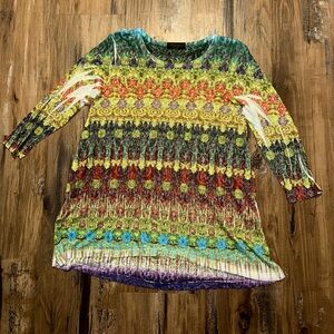 Katrina Marie boho Multicolor 3/4 Sleeve Top